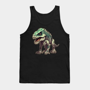 Spooky Scary Chibi T-Rex Isometric Dinosaur Tank Top